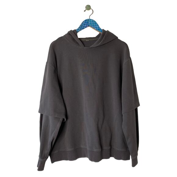 LIT ACTIVEWEAR Gray Cozy Oversized Two-Piece Cotton Hoodie - Picture 2 of 8